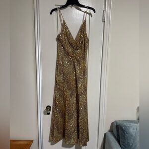 Halston Gold Sequin Gown (New!)